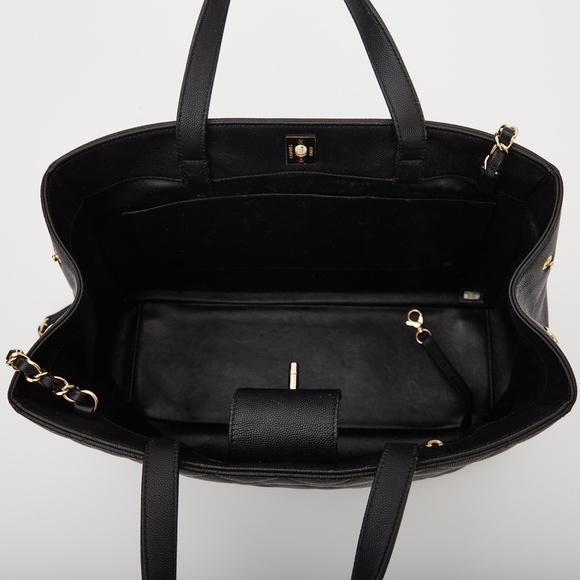 CHANEL BLACK CAVIAR SMALL SHOPPING BUSINESS AFFINITY TOTE (CIRCA 2017) - Picture 5 of 10
